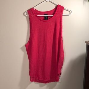 hot pink mesh jersey tank top gym yoga workout